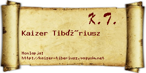Kaizer Tibériusz névjegykártya